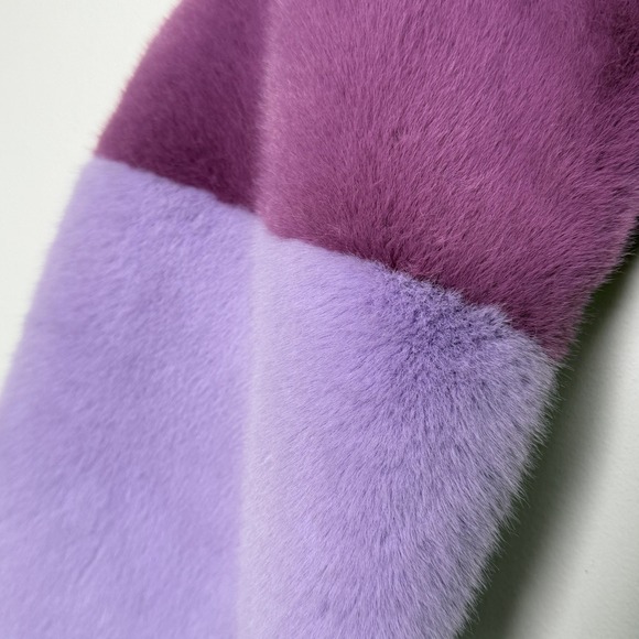 Halogen Atlantic Pacific Faux Fur Scarf Purple Lavender Ombre - Picture 5 of 7